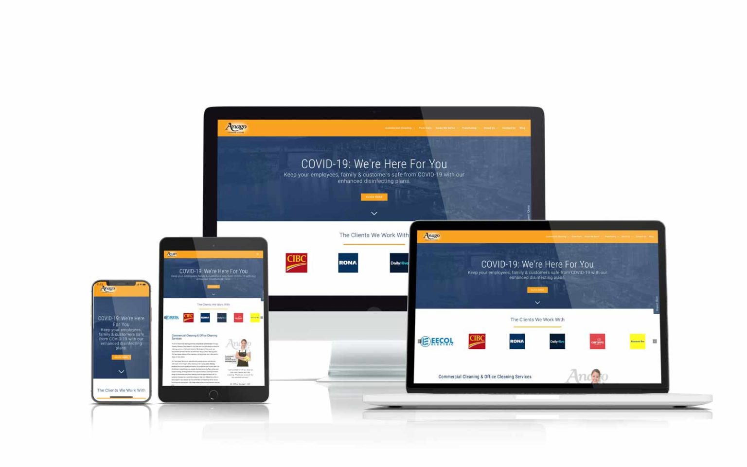 Anago of Vancouver Cleaning case study — digital marketing, SEO, and web design results delivered by ThinkProfits