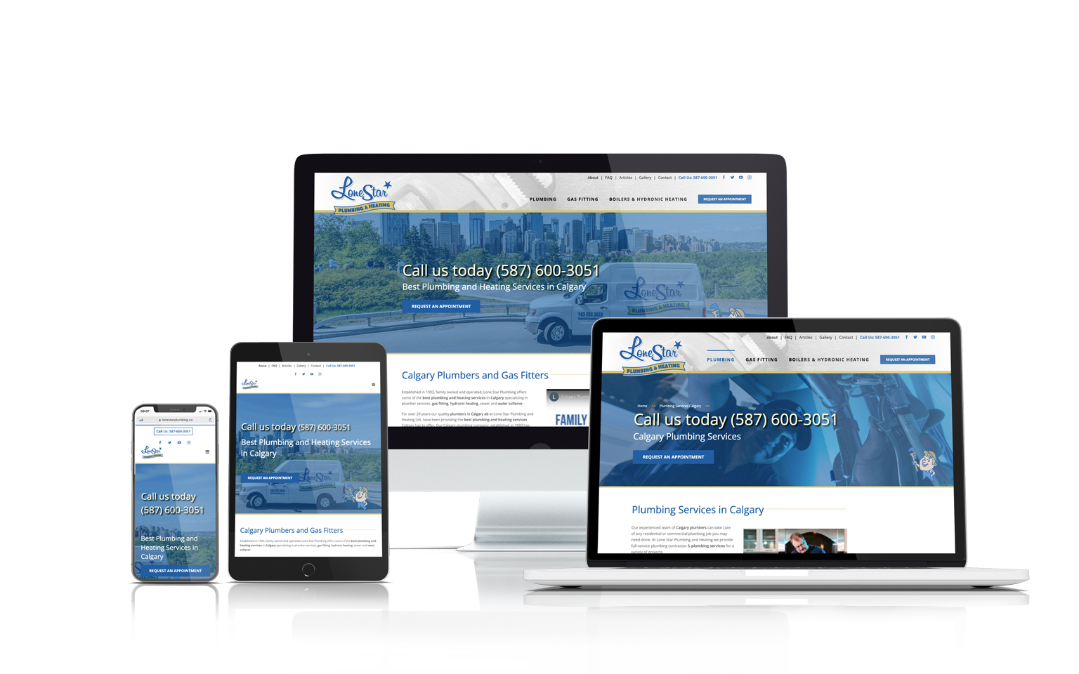 Lone Star Plumbing & Heating case study — digital marketing, SEO, and web design results delivered by ThinkProfits