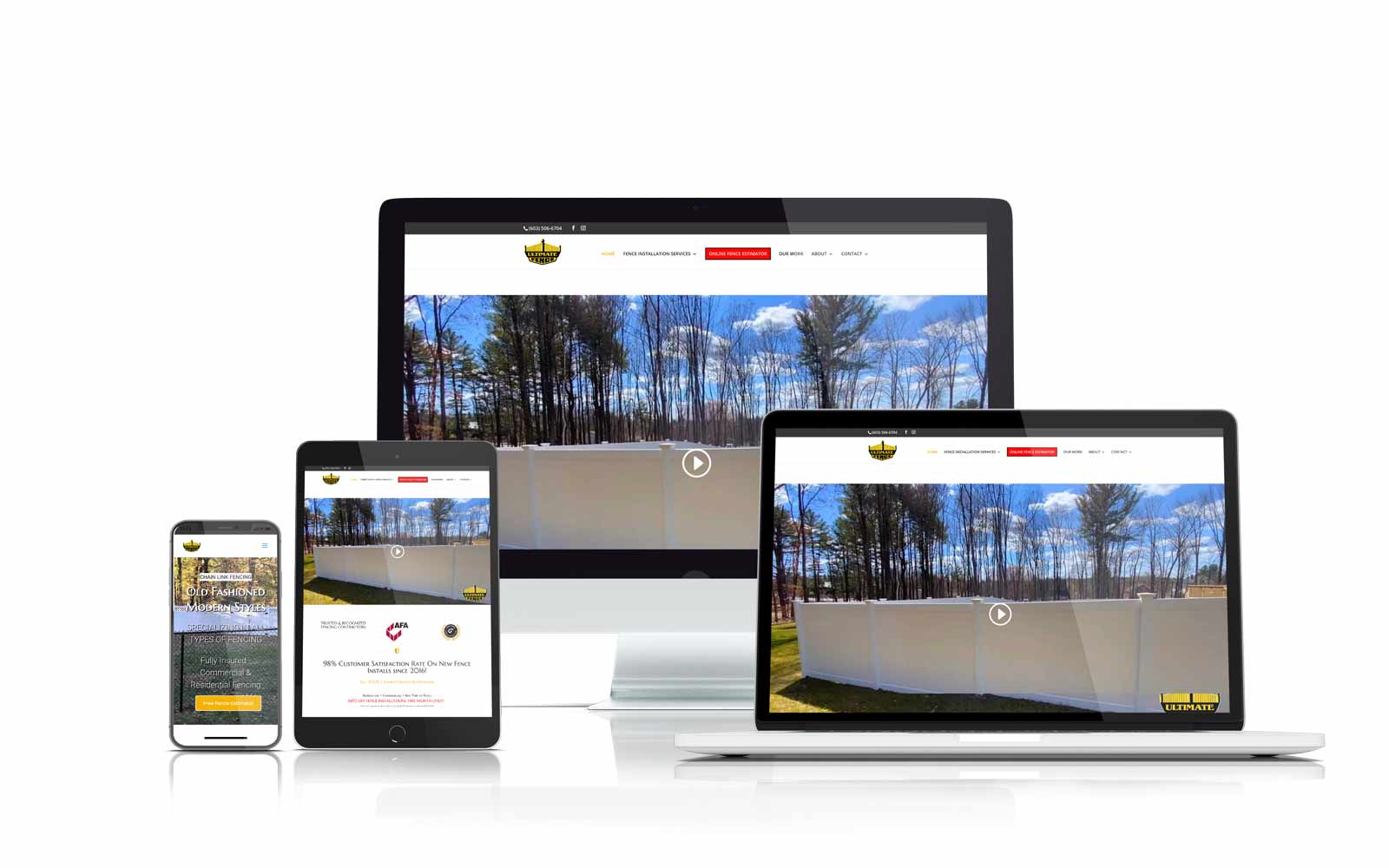 Ultimate Fence case study — digital marketing, SEO, and web design results delivered by ThinkProfits